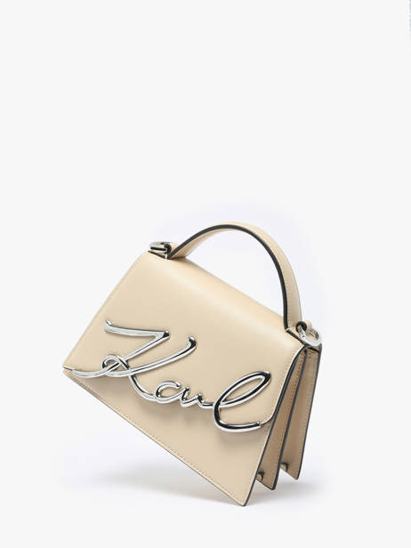 Cross Body Tas K Signature Leder Karl lagerfeld Beige k signature A1W30038 ander zicht 1